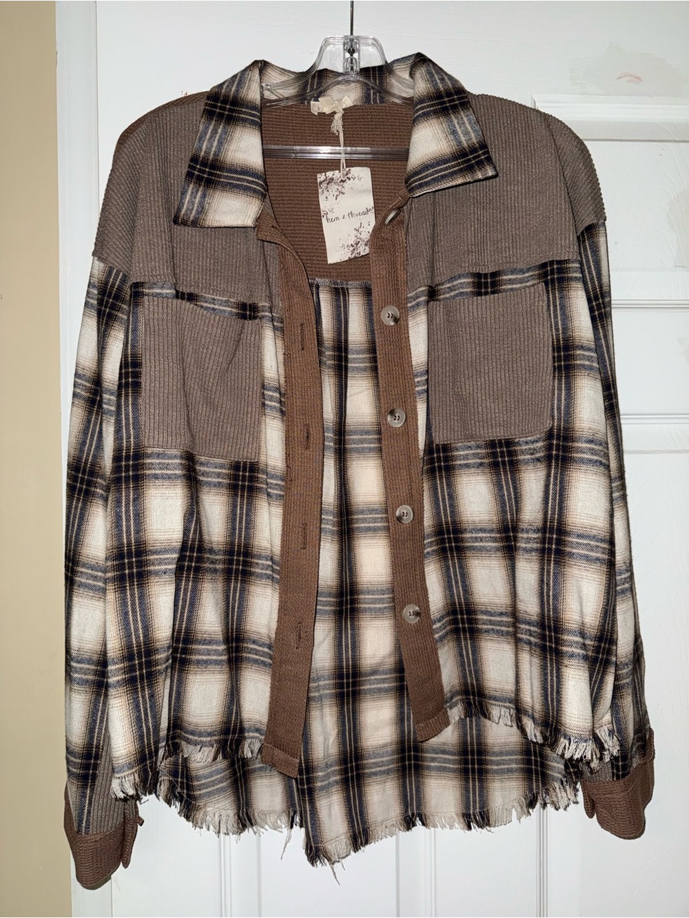 Hem&Thread Plaid Shacket